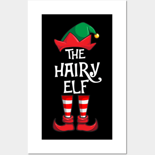 Hairy Elf Matching Family Christmas Posters and Art